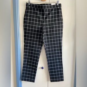 Anne Klein Black and White Plaid Dress Ankle Pants
